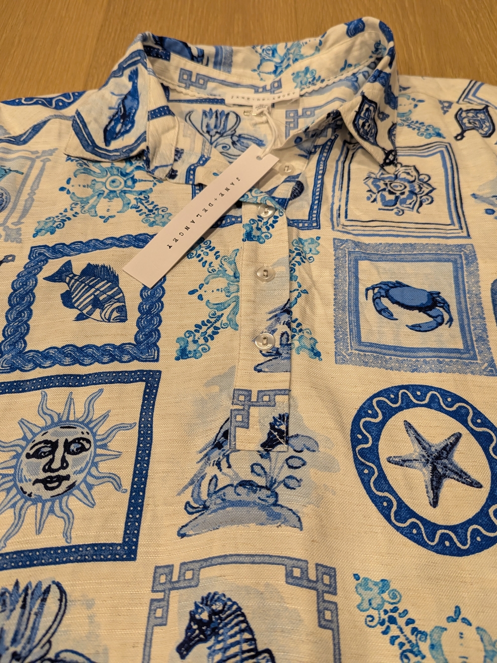 Blue and White Patterned Top - Picture 4 of 9